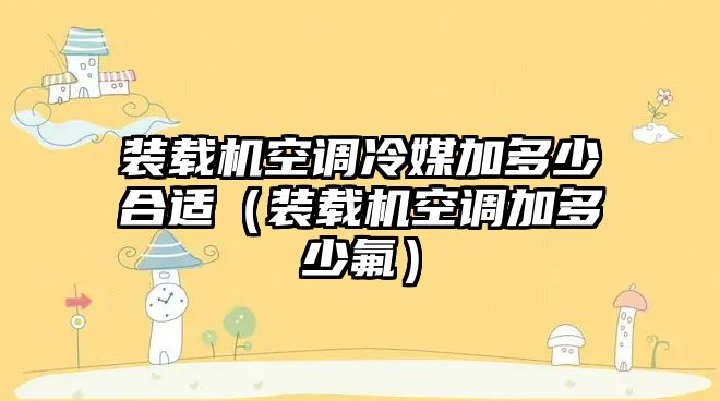 裝載機空調冷媒加多少合適（裝載機空調加多少氟）