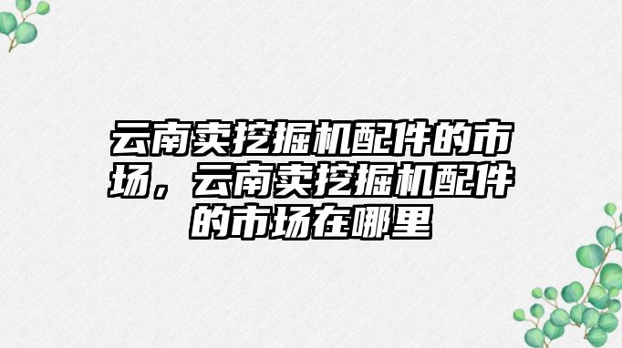 云南賣挖掘機配件的市場，云南賣挖掘機配件的市場在哪里