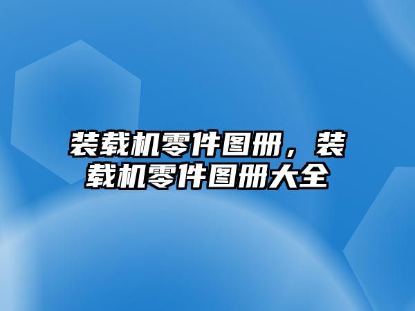 裝載機零件圖冊，裝載機零件圖冊大全