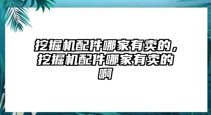 挖掘機(jī)配件哪家有賣的，挖掘機(jī)配件哪家有賣的啊