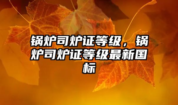 鍋爐司爐證等級，鍋爐司爐證等級最新國標