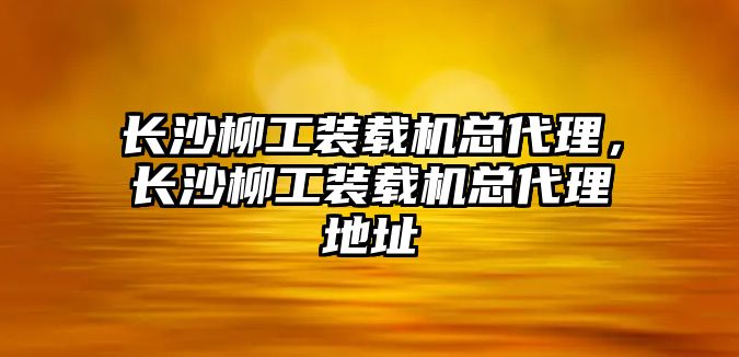 長沙柳工裝載機總代理，長沙柳工裝載機總代理地址