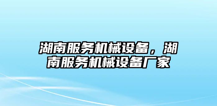 湖南服務機械設備，湖南服務機械設備廠家