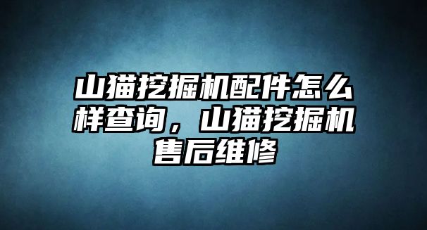 山貓挖掘機配件怎么樣查詢，山貓挖掘機售后維修