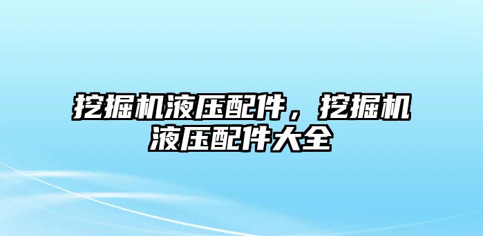 挖掘機液壓配件，挖掘機液壓配件大全