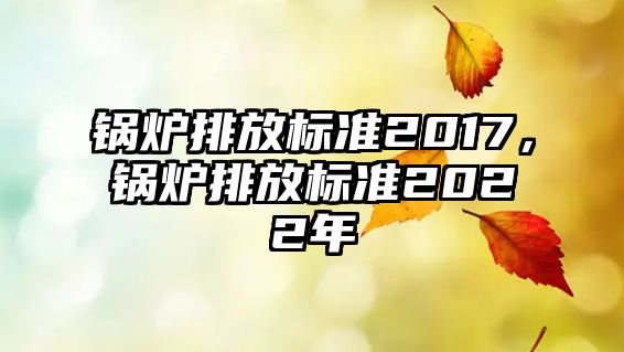 鍋爐排放標準2017，鍋爐排放標準2022年