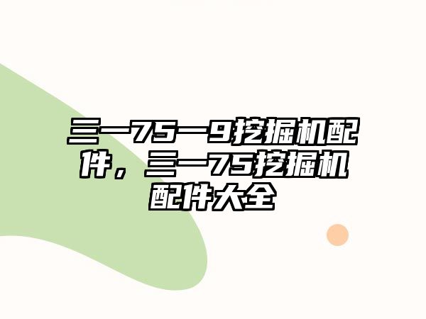 三一75一9挖掘機配件，三一75挖掘機配件大全