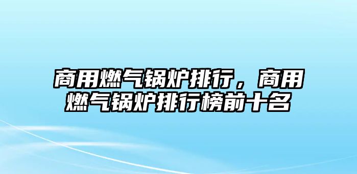 商用燃氣鍋爐排行，商用燃氣鍋爐排行榜前十名