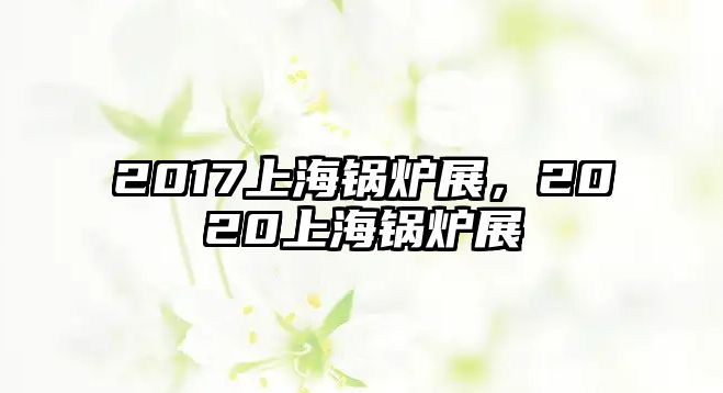 2017上海鍋爐展，2020上海鍋爐展