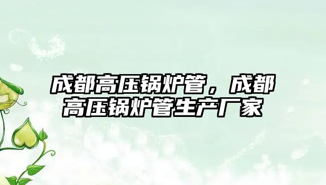 成都高壓鍋爐管，成都高壓鍋爐管生產廠家