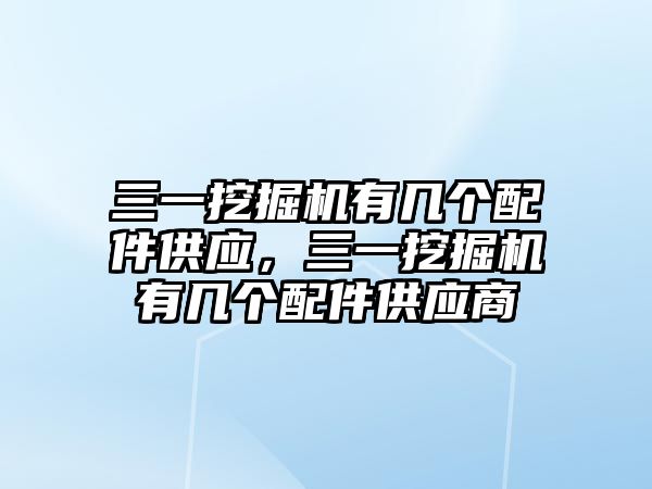 三一挖掘機有幾個配件供應(yīng)，三一挖掘機有幾個配件供應(yīng)商