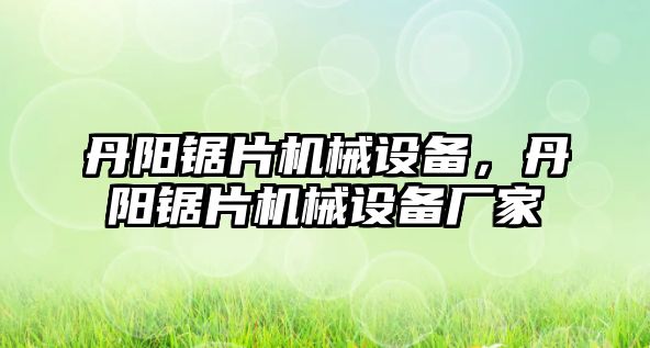 丹陽鋸片機械設備，丹陽鋸片機械設備廠家