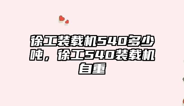 徐工裝載機540多少噸，徐工540裝載機自重