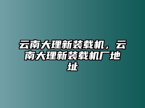 云南大理新裝載機(jī)，云南大理新裝載機(jī)廠(chǎng)地址