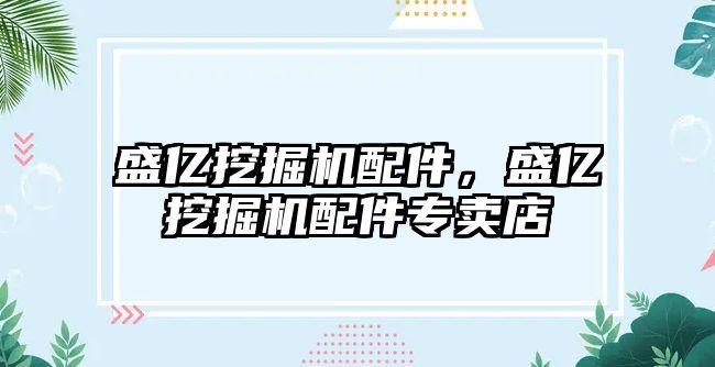 盛億挖掘機配件，盛億挖掘機配件專賣店