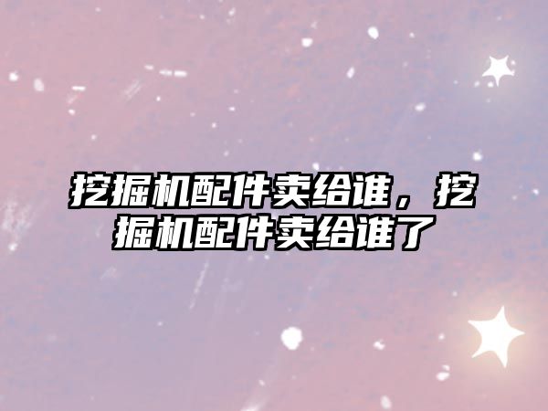 挖掘機配件賣給誰，挖掘機配件賣給誰了