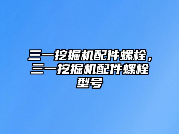 三一挖掘機配件螺栓，三一挖掘機配件螺栓型號