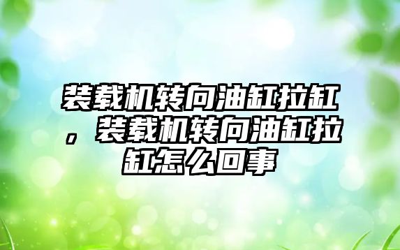 裝載機轉向油缸拉缸，裝載機轉向油缸拉缸怎么回事