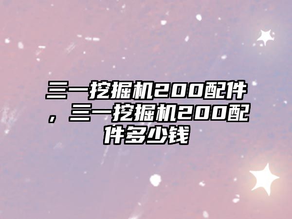 三一挖掘機(jī)200配件，三一挖掘機(jī)200配件多少錢