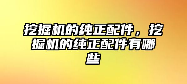 挖掘機的純正配件，挖掘機的純正配件有哪些