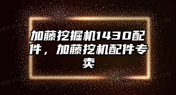 加藤挖掘機1430配件，加藤挖機配件專賣