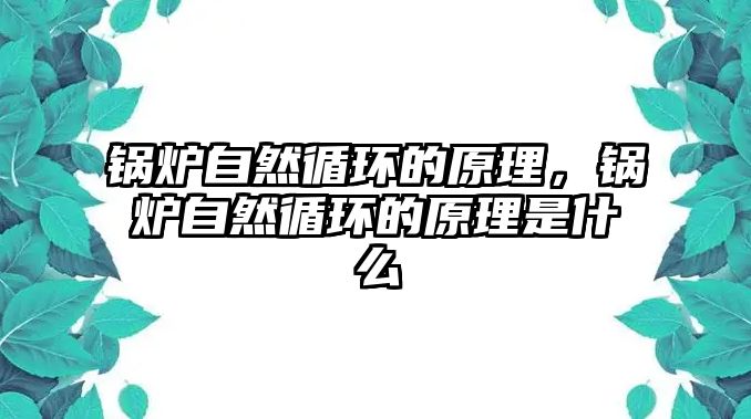 鍋爐自然循環的原理，鍋爐自然循環的原理是什么