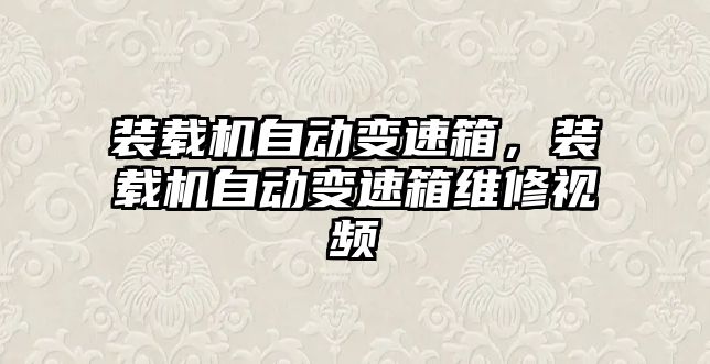 裝載機自動變速箱，裝載機自動變速箱維修視頻