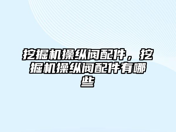 挖掘機操縱閥配件，挖掘機操縱閥配件有哪些