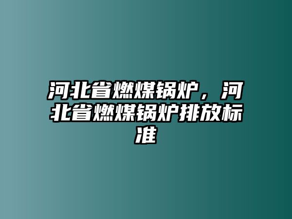 河北省燃煤鍋爐，河北省燃煤鍋爐排放標準