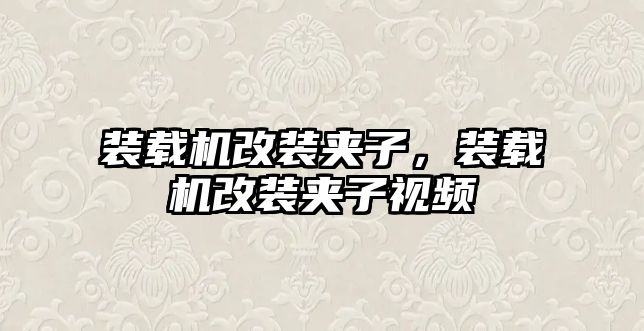 裝載機改裝夾子，裝載機改裝夾子視頻