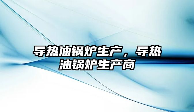 導熱油鍋爐生產，導熱油鍋爐生產商