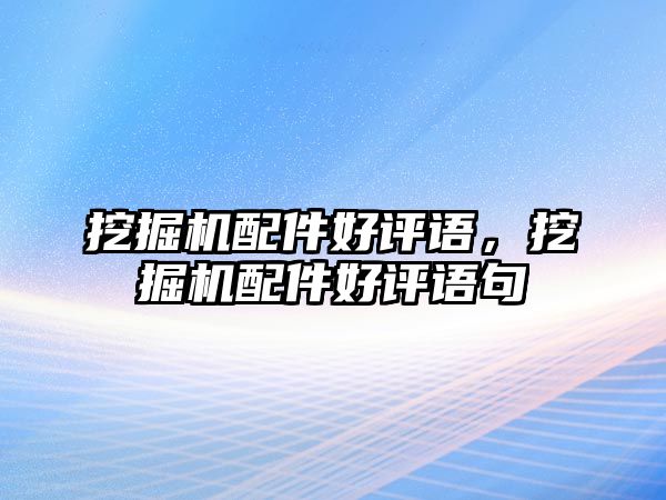 挖掘機(jī)配件好評(píng)語，挖掘機(jī)配件好評(píng)語句