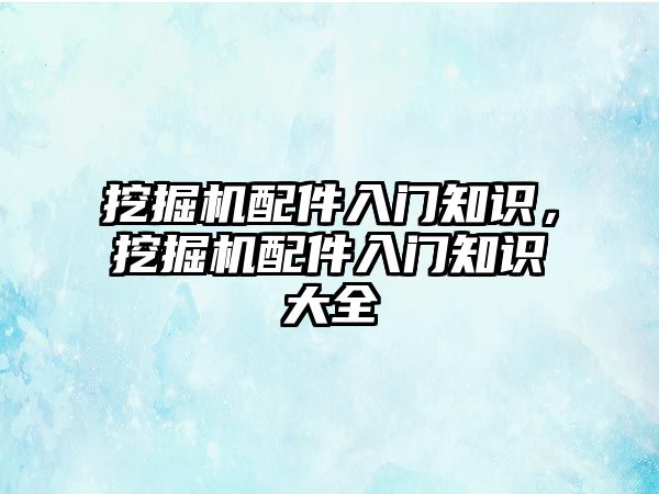 挖掘機配件入門知識，挖掘機配件入門知識大全