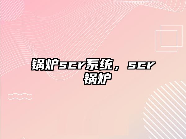 鍋爐scr系統，scr 鍋爐