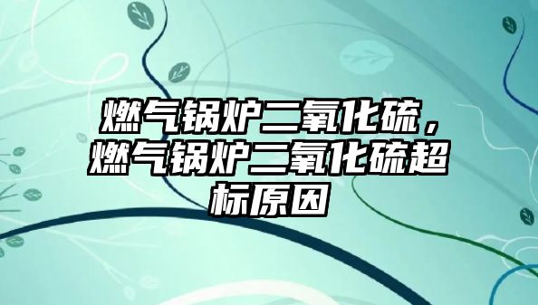 燃氣鍋爐二氧化硫，燃氣鍋爐二氧化硫超標原因