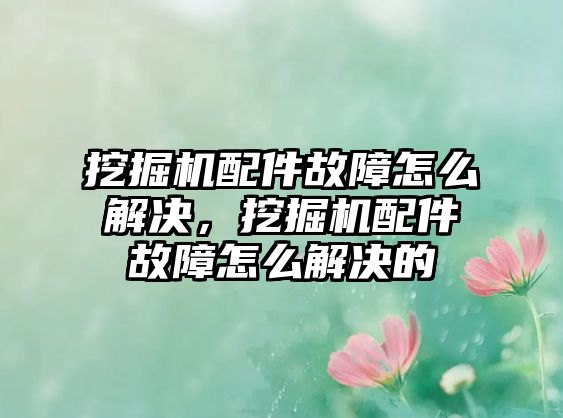 挖掘機配件故障怎么解決，挖掘機配件故障怎么解決的