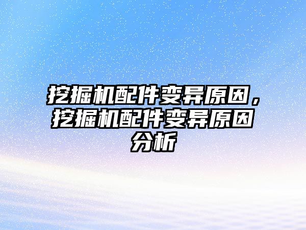 挖掘機配件變異原因，挖掘機配件變異原因分析