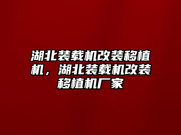 湖北裝載機(jī)改裝移植機(jī)，湖北裝載機(jī)改裝移植機(jī)廠家