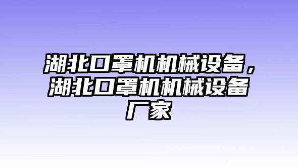 湖北口罩機機械設備，湖北口罩機機械設備廠家