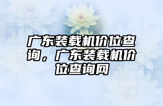 廣東裝載機價位查詢，廣東裝載機價位查詢網(wǎng)