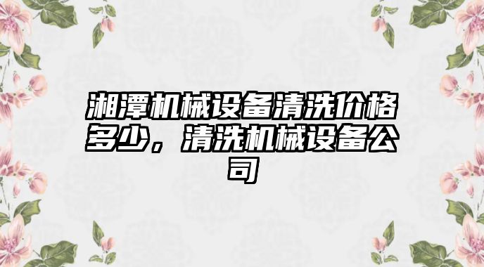 湘潭機械設備清洗價格多少，清洗機械設備公司