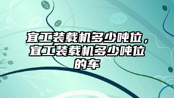 宜工裝載機(jī)多少噸位，宜工裝載機(jī)多少噸位的車