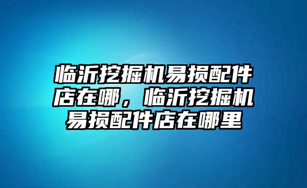 臨沂挖掘機易損配件店在哪，臨沂挖掘機易損配件店在哪里