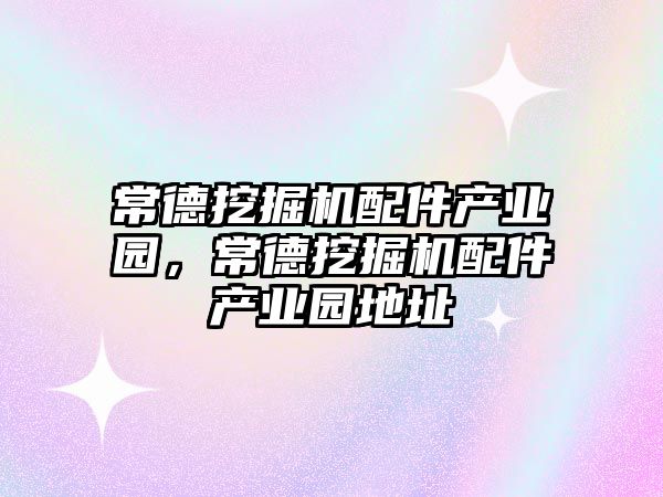 常德挖掘機配件產業園，常德挖掘機配件產業園地址