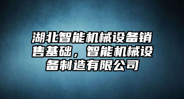 湖北智能機械設備銷售基礎，智能機械設備制造有限公司