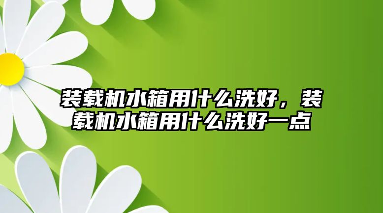 裝載機水箱用什么洗好，裝載機水箱用什么洗好一點