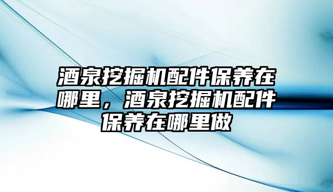 酒泉挖掘機配件保養在哪里，酒泉挖掘機配件保養在哪里做