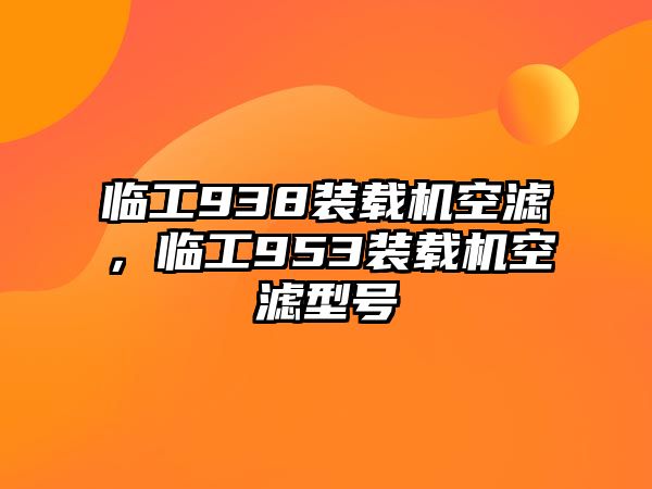 臨工938裝載機空濾，臨工953裝載機空濾型號