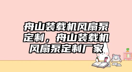 舟山裝載機風扇泵定制，舟山裝載機風扇泵定制廠家