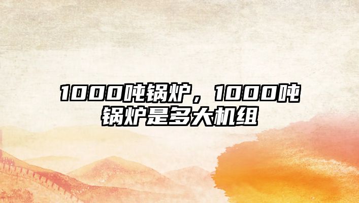 1000噸鍋爐，1000噸鍋爐是多大機組